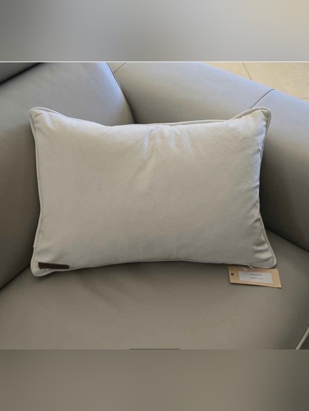 Ivory & Silver Velvet Lumbar Accent Pillow 19" X 13" X 6"- NWT - Picture 2 of 4